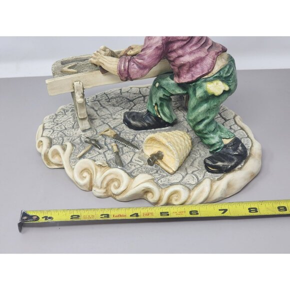 Vintage Artisan Figurine Of Worker With Bench & Tools Signed Antonio Costa - Picture 13 of 16